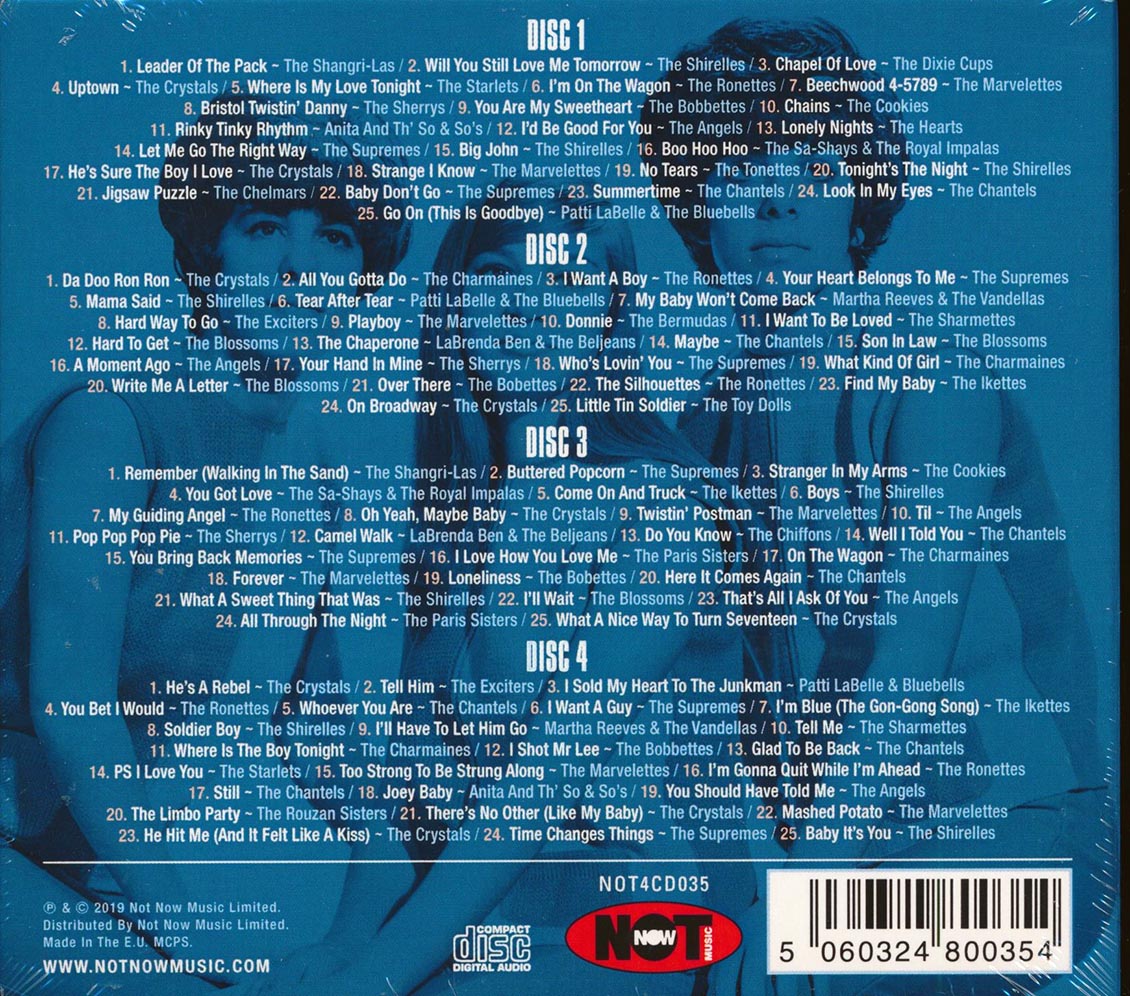 Patti LaBelle, The Crystals, The Supremes, The Ronettes, Etc. - 100 Sixties Girl Group Classics (100 tracks) (4xCD) (deluxe 4-fold digipak)