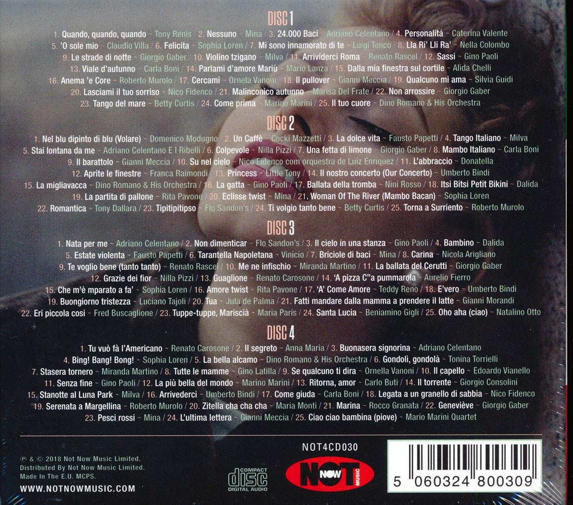 Caterina Valente, Sophia Loren, Dalida, Etc. - 100 Italian Hits (100 tracks) (4xCD) (deluxe 4-fold digipak)