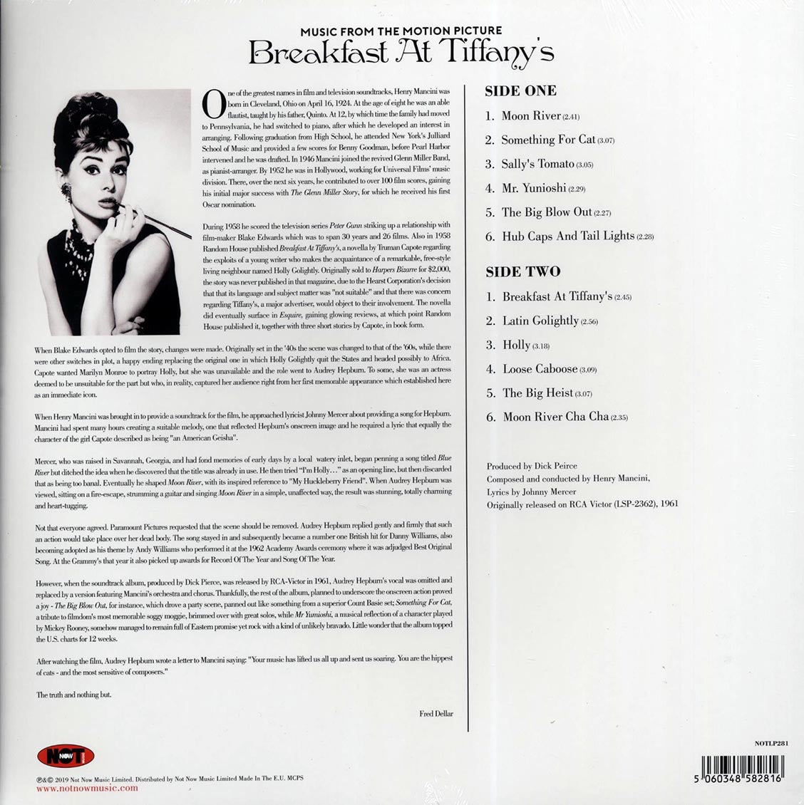 Henry Mancini - Breakfast At Tiffany's (180g) (colored vinyl)