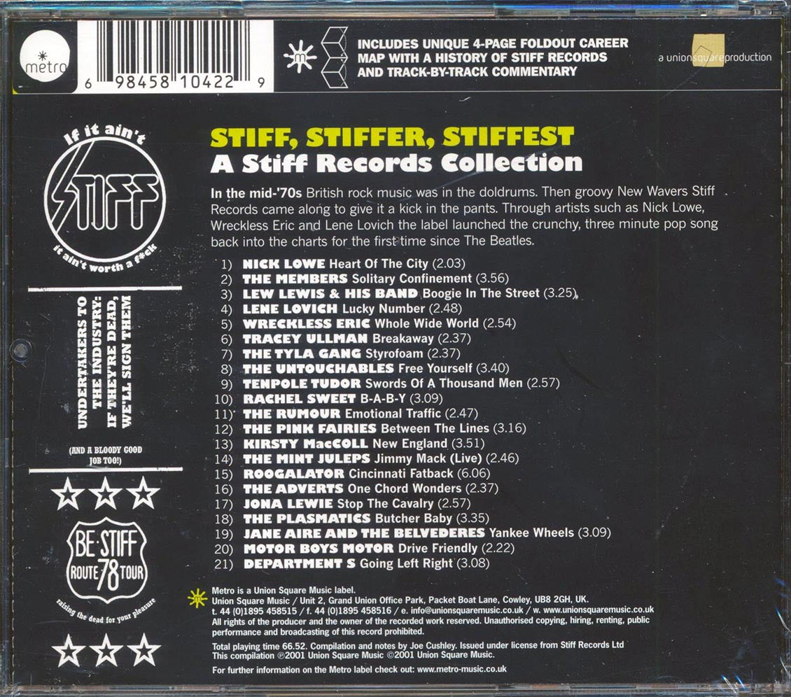 Nick Lowe, Lene Lovich, Rachel Sweet, Etc. - Stiff, Stiffer, Stiffest: A Stiff Records Collection (21 tracks)