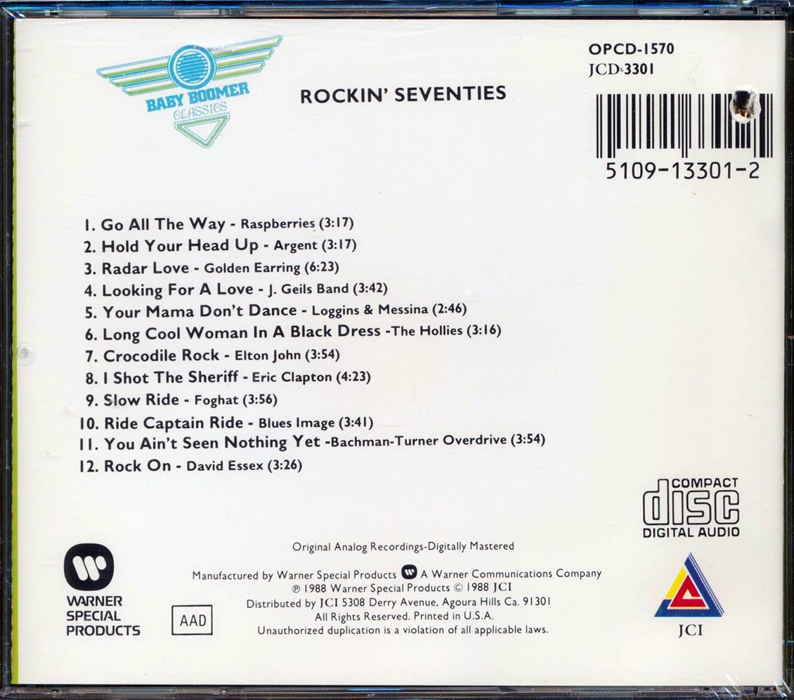Foghat, J Geils Band, Eric Clapton, Raspberries, Etc. - Rockin' Seventies (marked/ltd stock)