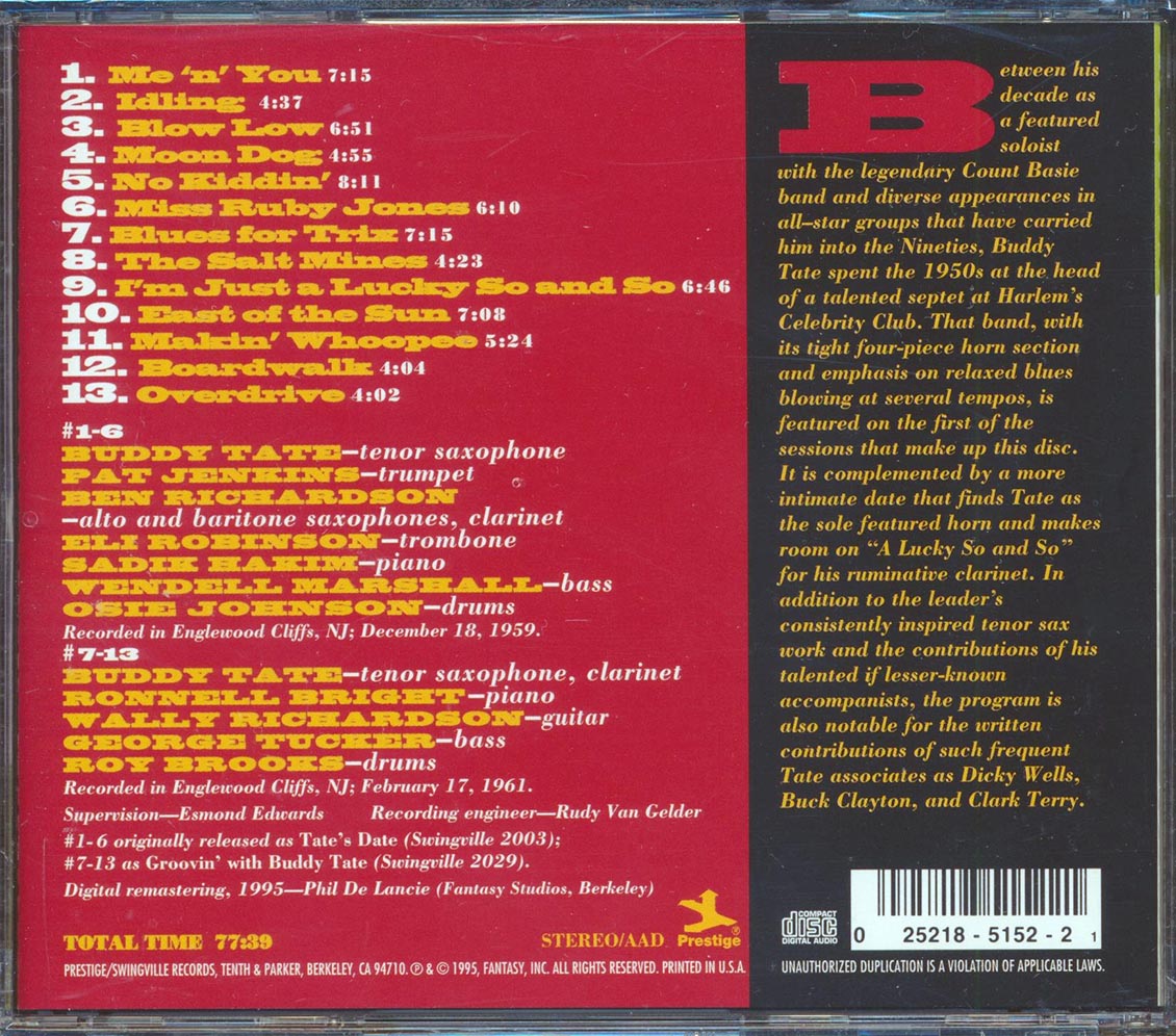 Buddy Tate - Groovin' With Tate (remastered)