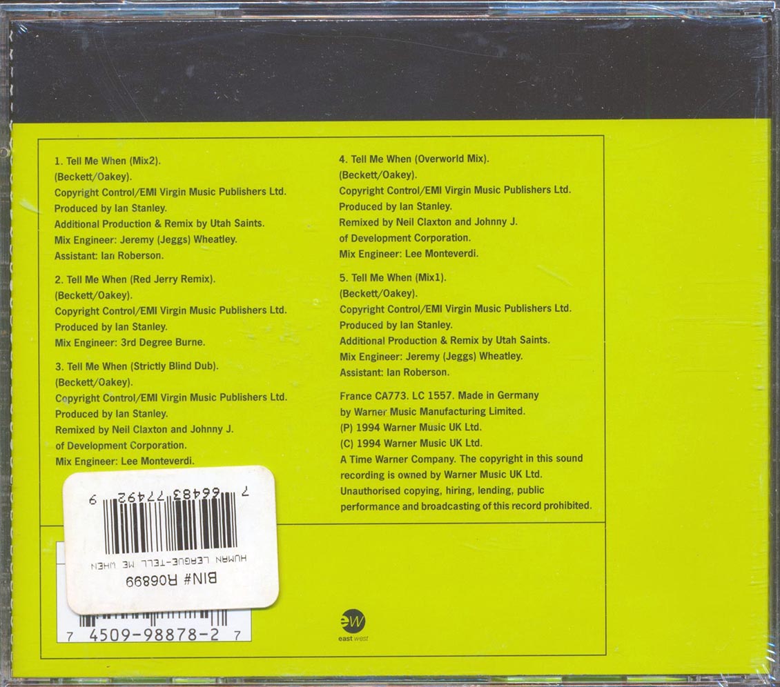 The Human League - Tell Me When (EP, 5 Tracks)