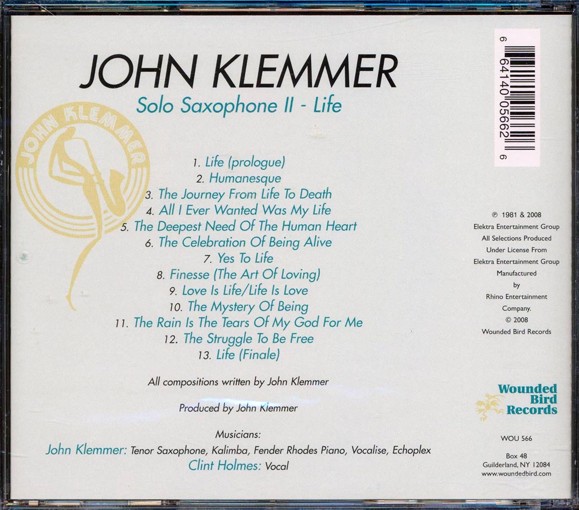 John Klemmer - Solo Saxophone II: Life