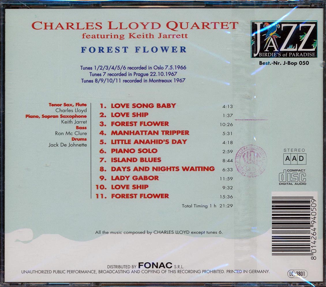 Charles Lloyd Quartet Featuring Keith Jarrett - Forest Flower