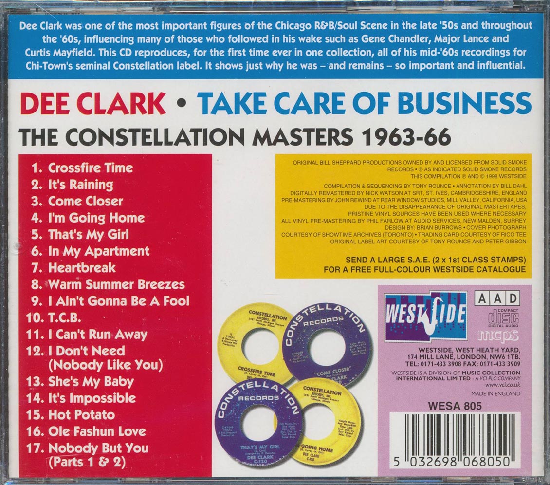 Dee Clarke - Take Care Of Business: The Constellation Masters 1963-66