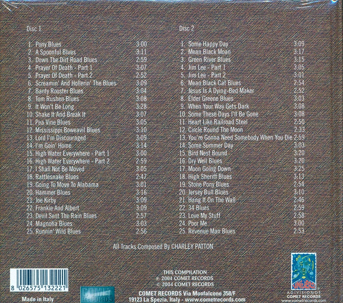 Charley Patton - Devil Sent The Rain Blues (casebound set) (50 tracks) (2xCD)