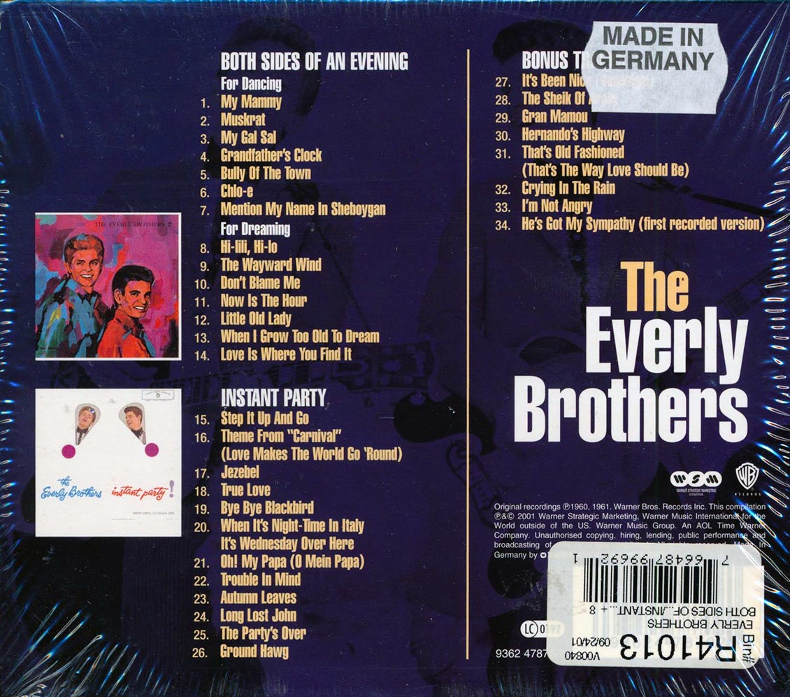 The Everly Brothers - Both Sides Of An Evening + Instant Party (2 albums on 1 CD) (34 tracks) (+8 bonus tracks)