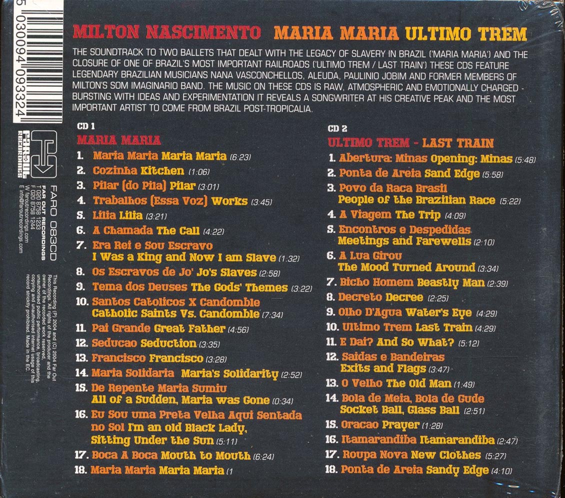 Milton Nascimento - Maria Maria + Ultimo Trem (36 tracks) (incl. large booklet) (deluxe 4-fold digipak)