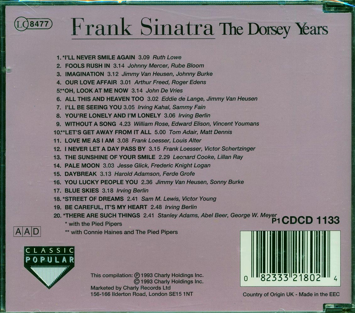 Frank Sinatra - The Dorsey Years (20 tracks)