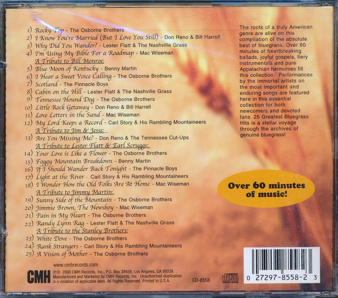 Mac Wiseman, The Osborne Brothers, Lester Flatt & The Nashville Grass, Etc. - 25 Greatest Bluegrass Hits (25 tracks)