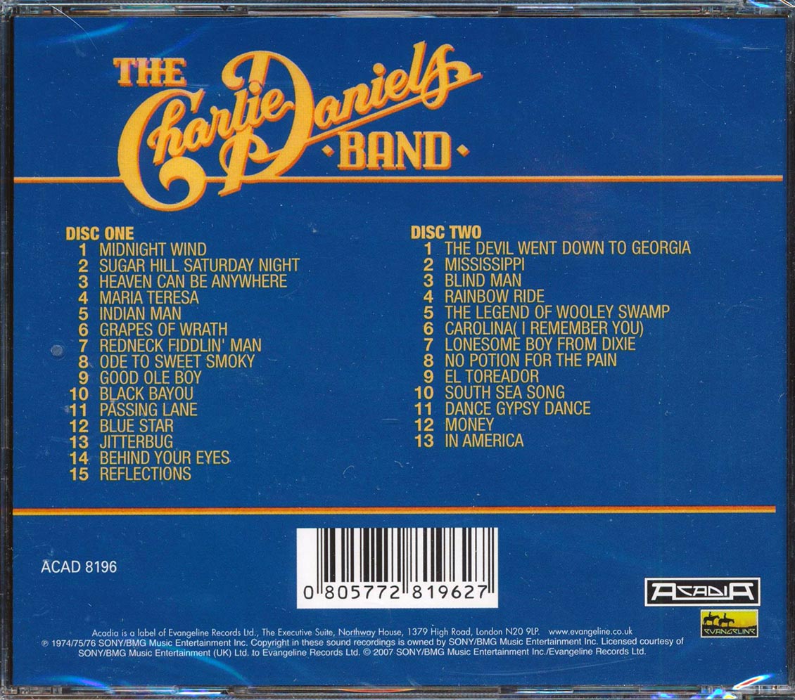 The Charlie Daniels Band - The Epic Trilogy Volume 2: Midnight Wind + Million Mile Reflections + Full Moon (3 albums on 2 CDs) (28 tracks) (2xCD)