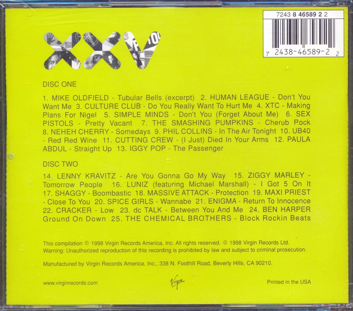 XTC, Human League, Culture Club, Iggy Pop, Mike Oldfield, Etc. - First Generation: Twenty Five Years Of Virgin Records (25 tracks) (2xCD)