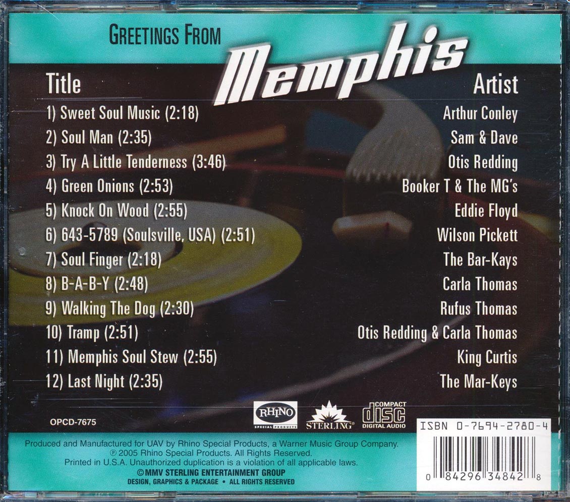 Sam & Dave, Otis Redding, The Mar-Keys, Etc. - Greetings From Memphis: Classic R&B Artists