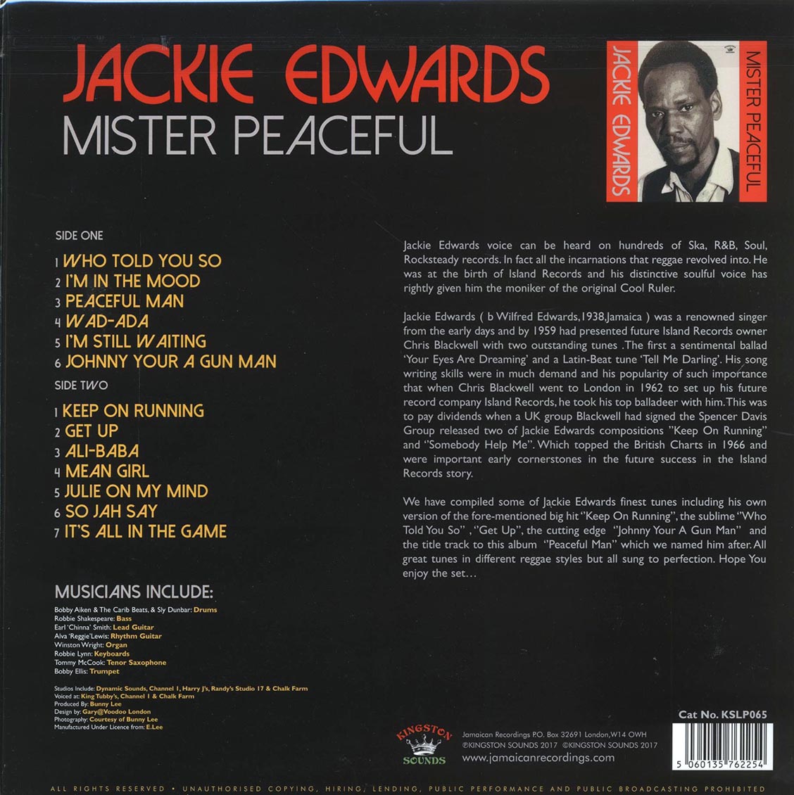 Jackie Edwards - Mister Peaceful (180g)