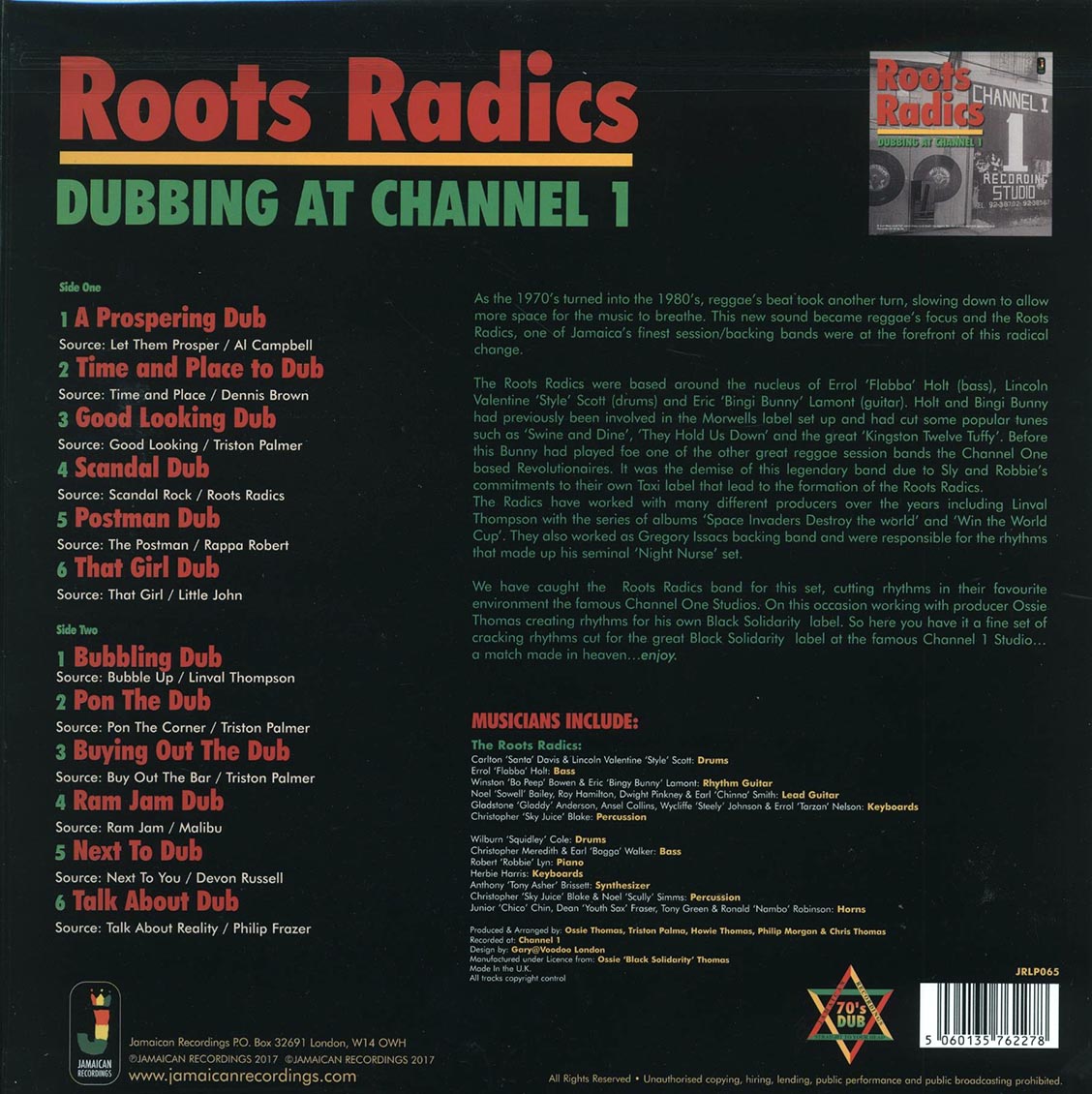 The Roots Radics - Dubbing At Channel One (180g)