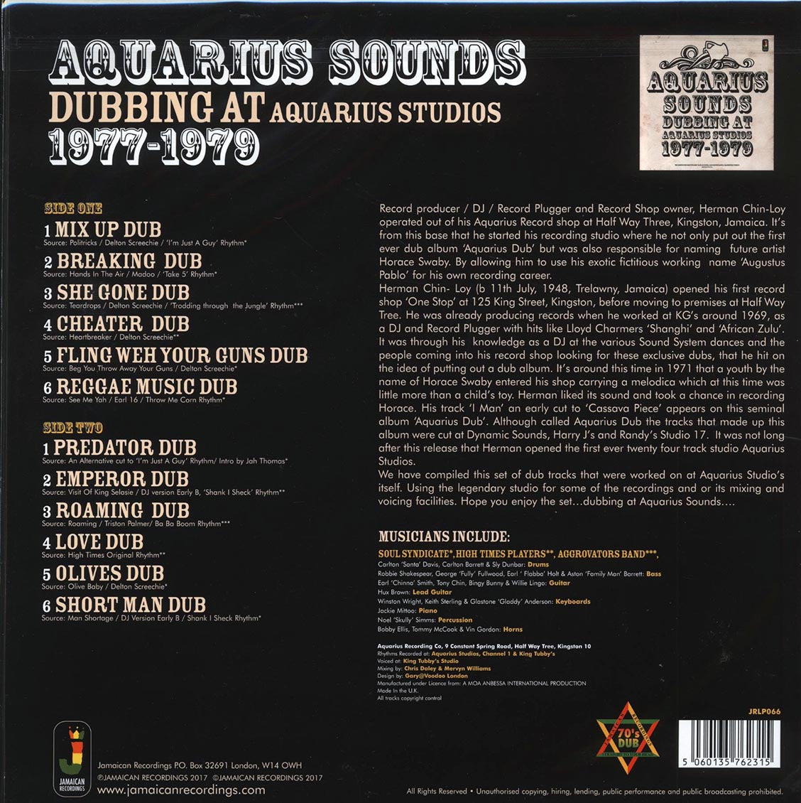 Aquarius Sounds - Dubbing At Aquarius Studios 1977-1979 (180g)