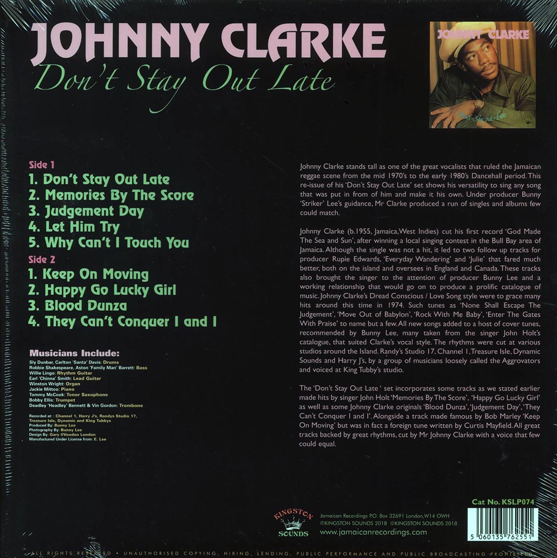 Johnny Clarke - Don't Stay Out Late (180g)