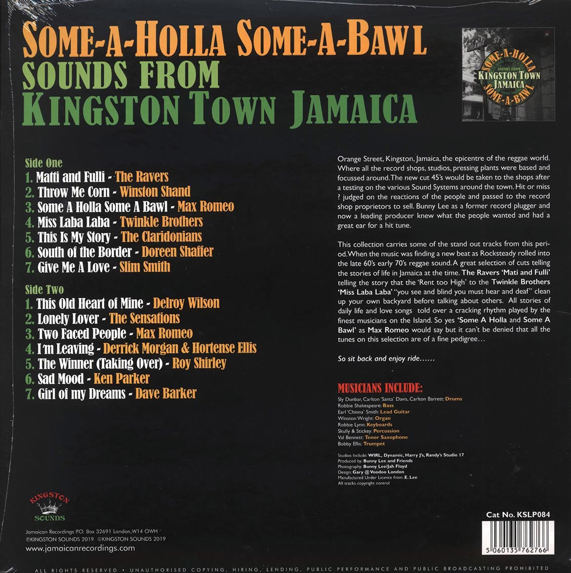 Max Romeo, Slim Smith, Roy Shirley, Etc. - Some-A-Holla Some-A-Bawl: Sounds From Kingston Town Jamaica (180g)