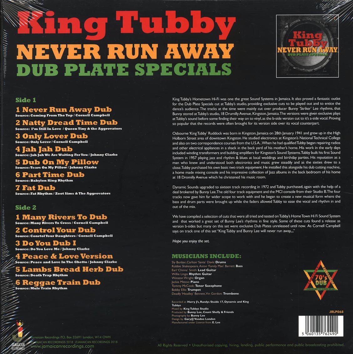 King Tubby - Never Run Away: Dub Plate Specials (180g)