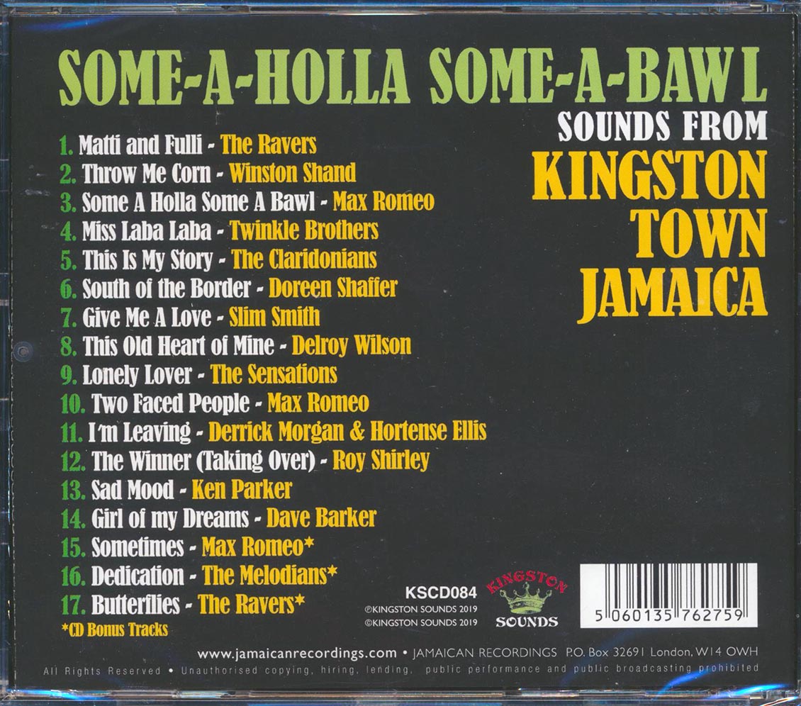 Max Romeo, Slim Smith, Roy Shirley, Etc. - Some-A-Holla Some-A-Bawl: Sounds From Kingston Town Jamaica