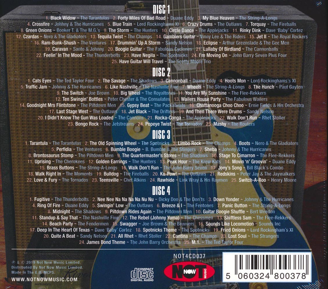 Johnny & The Hurricanes, The Champs, The Spotnicks, The Ventures, The Shadows, The Tornadoes, The Outlaws, Etc. - 100 Instrumental Hits (100 tracks) (4xCD) (deluxe 4-fold digipak)