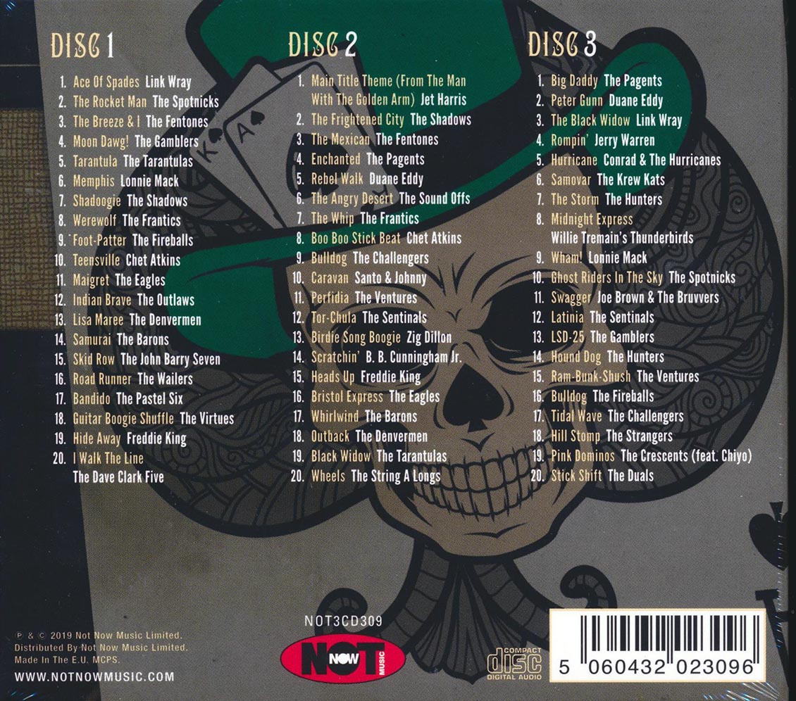 Link Wray, The Spotnicks, Lonnie Mack, The Pagents, Etc. - Ace Of Spades: 60 Guitar Instrumentals Of The 50s & 60s (60 tracks) (3xCD) (deluxe 3-fold digipak)