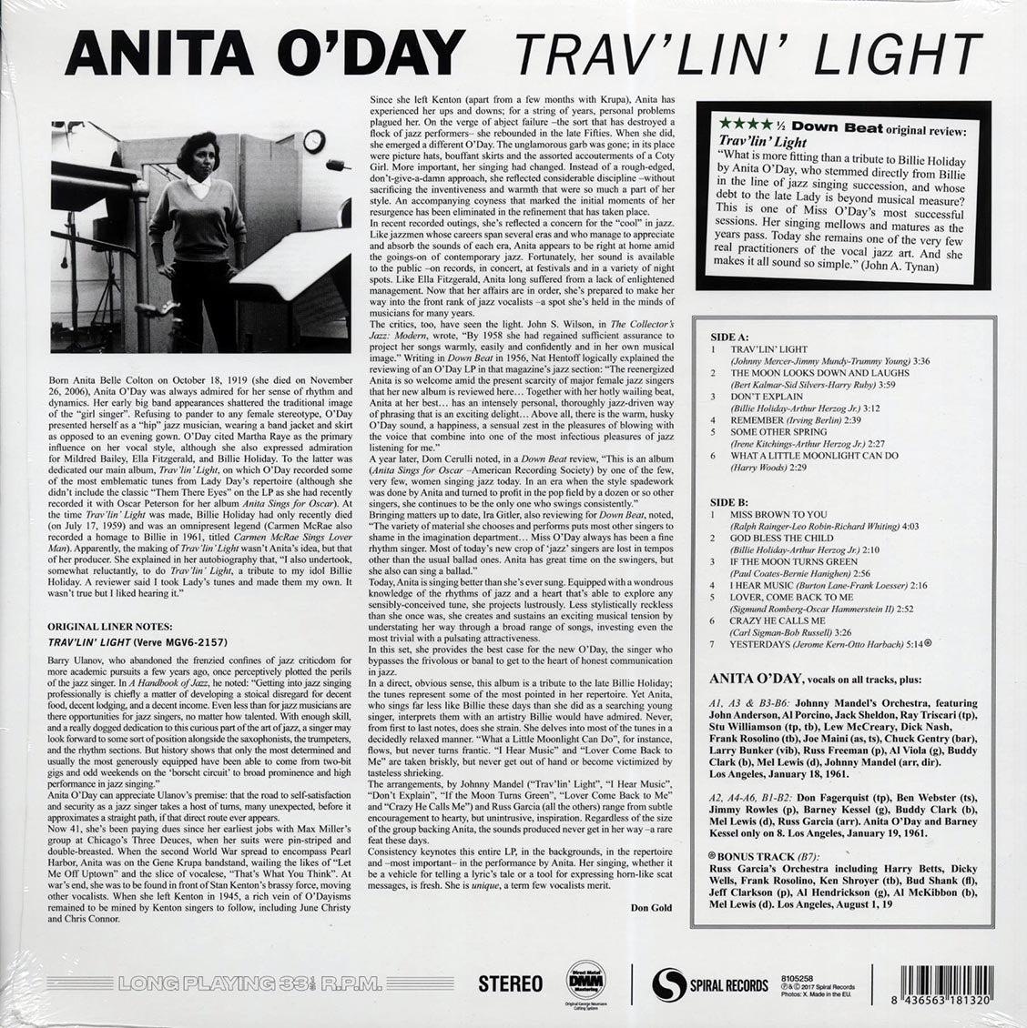 Anita O'Day - Trav'lin' Light (DMM) (ltd. ed.) (180g) (remastered)