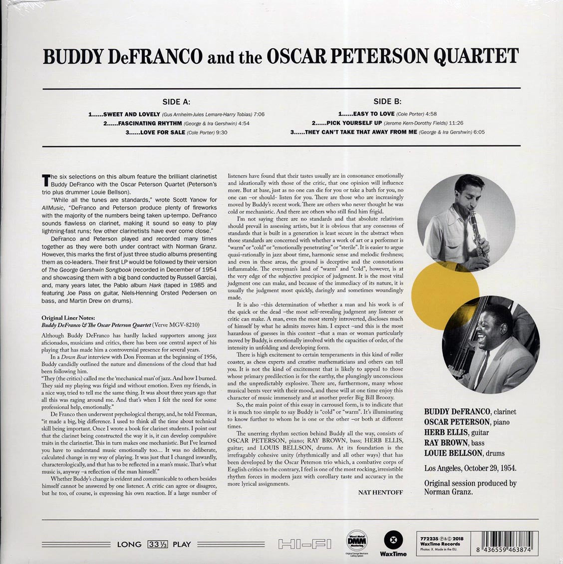 Buddy DeFranco & The Oscar Peterson Quartet - Buddy DeFranco & The Oscar Peterson Quartet (DMM) (ltd. ed.) (180g) (remastered)