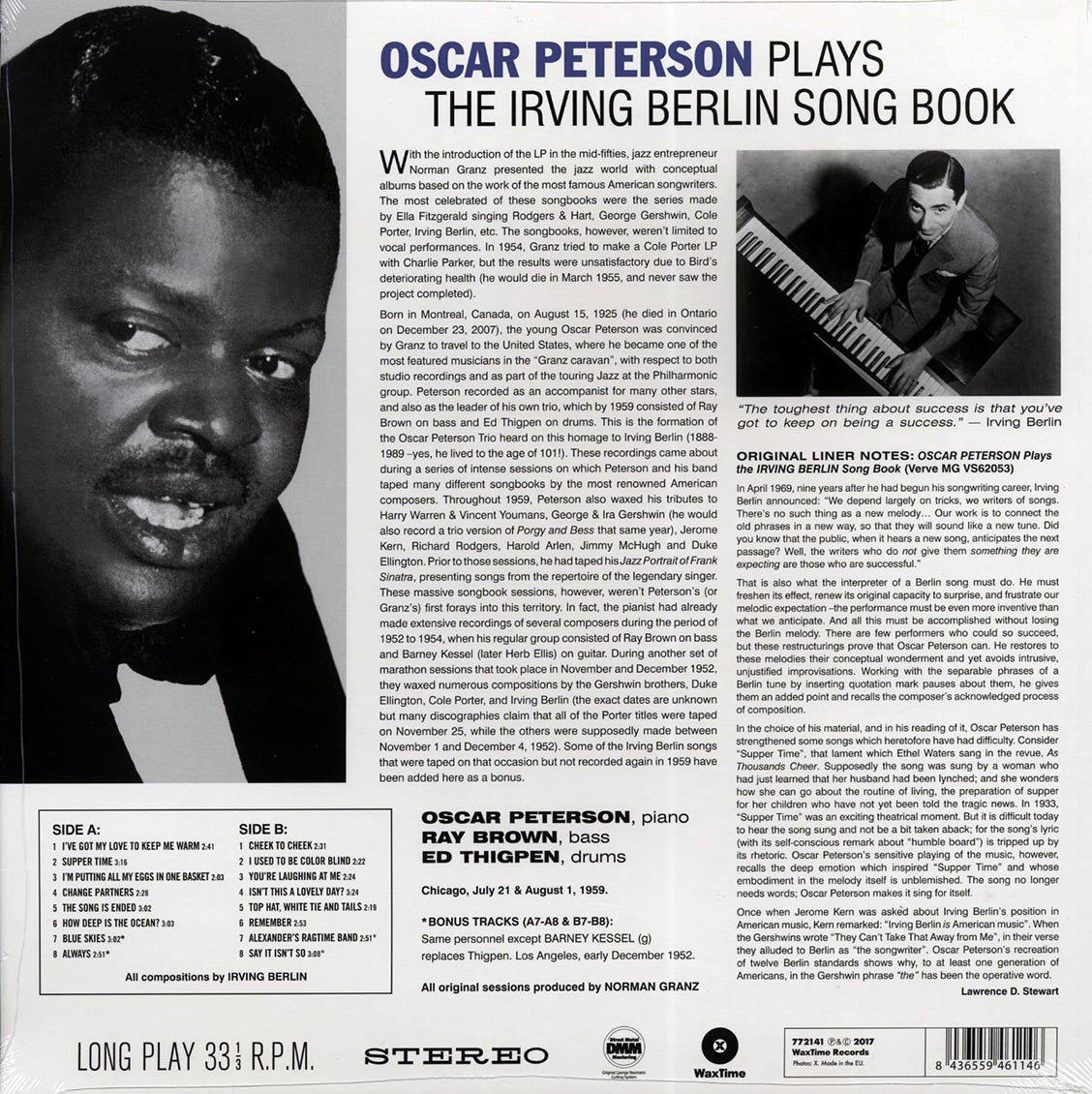 Oscar Peterson - Plays The Irving Berlin Song Book (DMM) (ltd. ed.) (180g) (High-Def VV) (remastered)