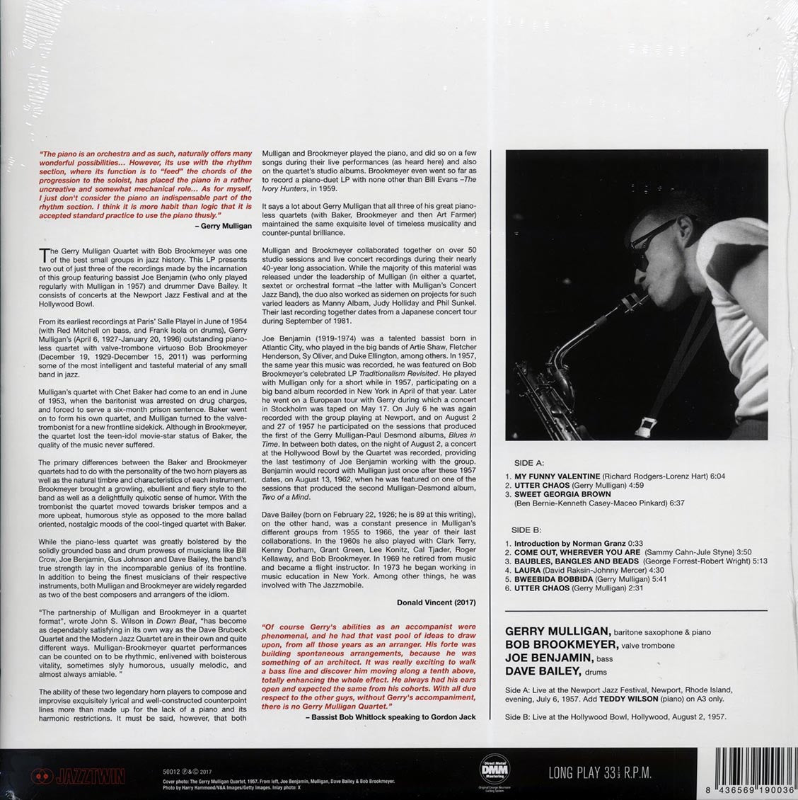 Gerry Mulligan Quartet - The Newport & Hollywood Bowl Sets (DMM) (ltd. ed.) (180g) (remastered)