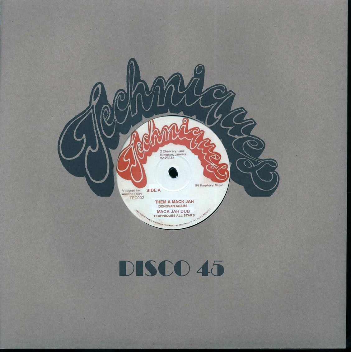 Donavan Adams - Them A Mack Jah; Techniques All Stars - Mack Jah Dub  /  Marvin Brooks - Cheer Up Blackman; Techniques All Stars - Cheer Up Dub