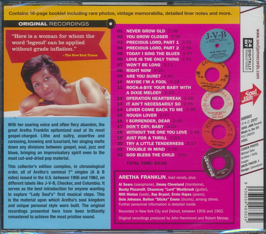 Aretha Franklin - The Complete 1956-1962 Singles: Operation Heartbreak (22 tracks) (incl. 16-page booklet) (remastered) (24-bit mastering)