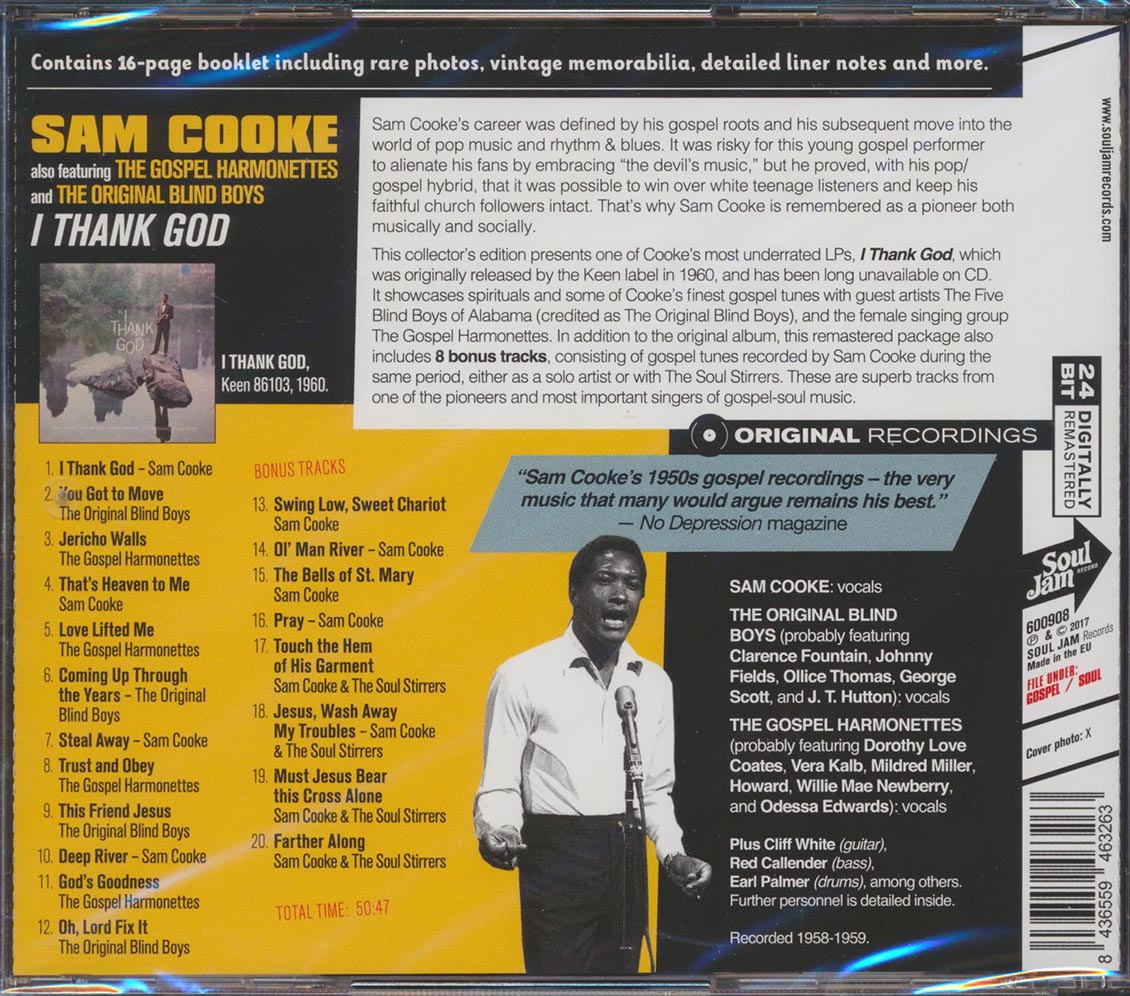 Sam Cooke - I Thank God (20 tracks) (+ 9 bonus tracks) (incl. 16-page booklet) (remastered) (24-bit mastering)