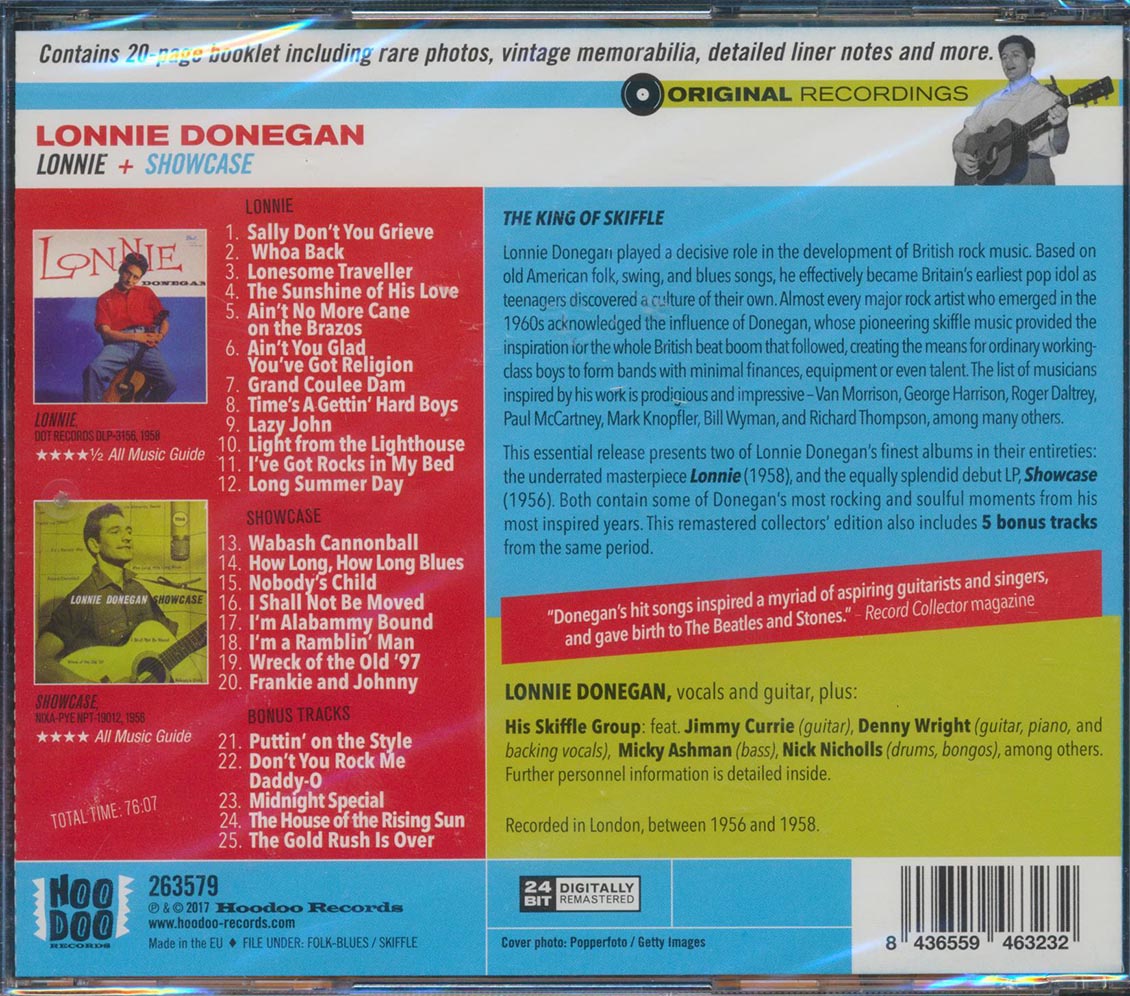 Lonnie Donegan - Lonnie + Showcase (2 albums on 1 CD) (25 tracks) (incl. 20-page booklet) (remastered) (24-bit mastering)