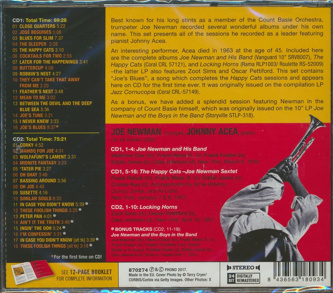 Joe Newman, The Happy Cats - The Complete Sessions With Johnny Acea (34 tracks) (2xCD) (incl. 12-page booklet) (remastered) (24-bit mastering)