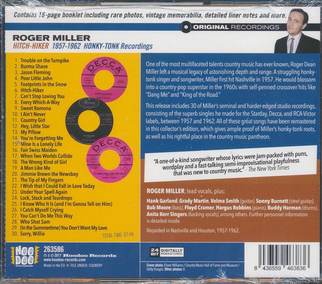 Roger Miller - Hitch-Hiker: The 1957-1962 Honky-Tonk Recordings (30 tracks) (incl. 16-page booklet) (24-bit mastering) (remastered)