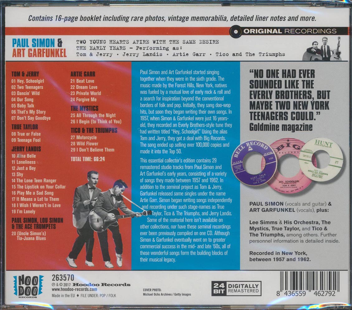 Paul Simon, Art Garfunkel - The Early Years: Two Young Hearts Afire With The Same Desire (29 tracks) (incl. 16-page booklet) (remastered) (24-bit mastering)