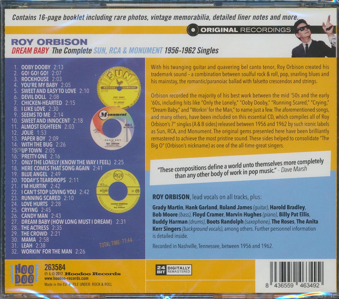 Roy Orbison - Dream Baby: The Complete 1956-1962 Singles: Sun, RCA & Monument (32 tracks) (incl. 16-page booklet) (24-bit mastering) (remastered)