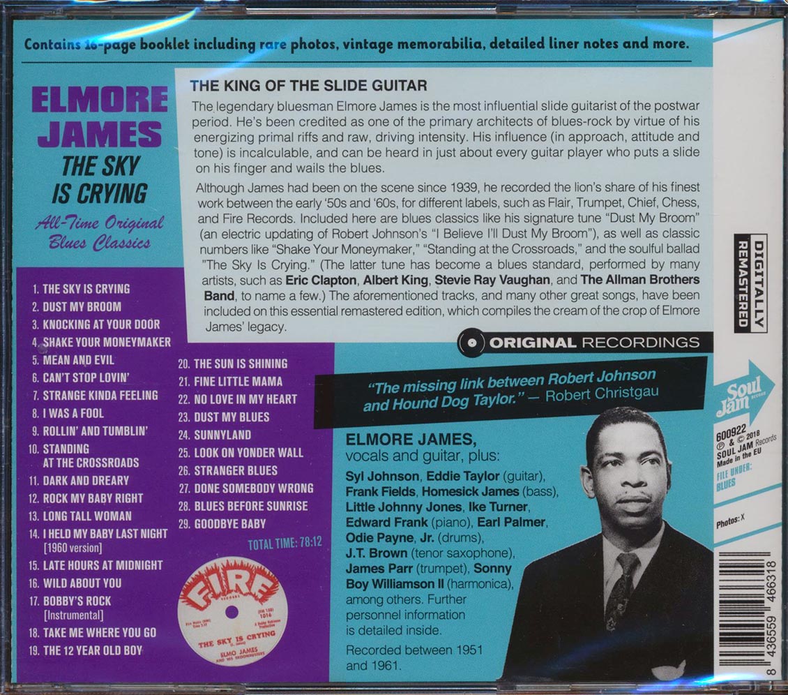 Elmore James - The Sky Is Crying: All-Time Original Blues Classics (29 tracks) (incl. 16-page booklet) (remastered)