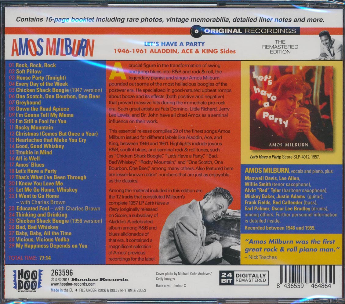 Amos Milburn - Let's Have A Party: 1946-1961 Aladdin, Ace & King Sides (29 tracks) (incl. 16-page booklet) (remastered) (24-bit mastering)
