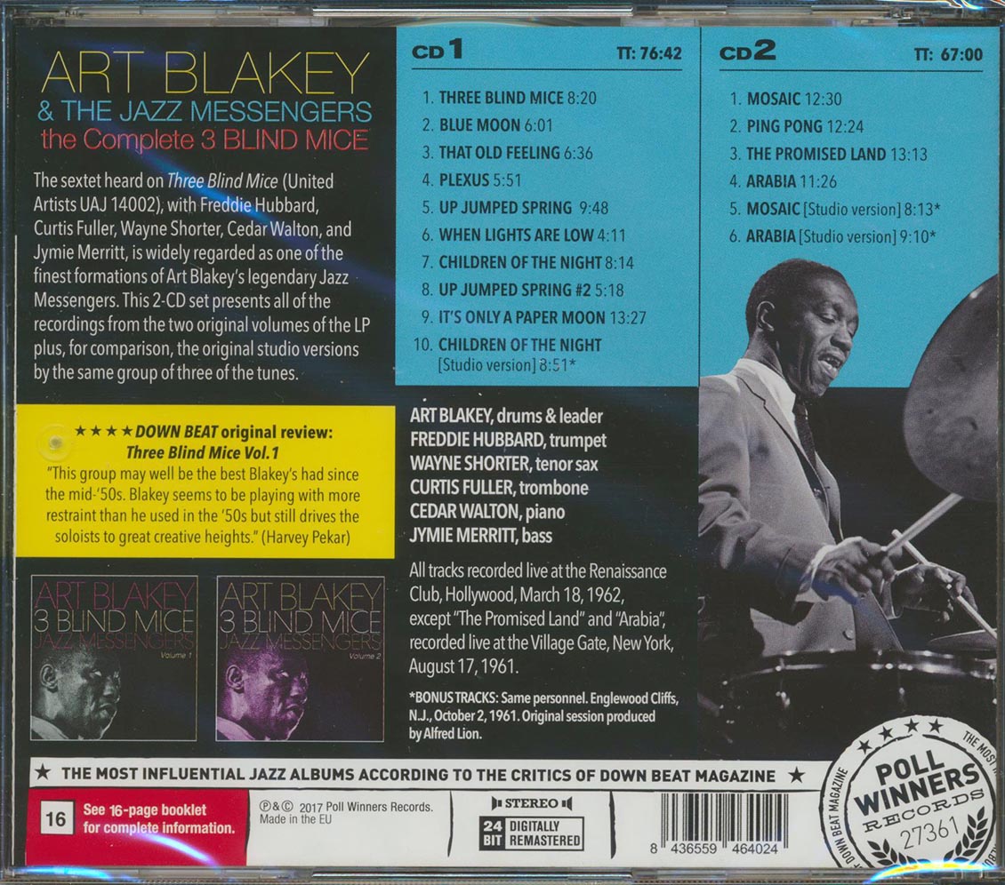 Art Blakey & The Jazz Messengers - The Complete 3 Blind Mice (+ 4 bonus tracks) (2xCD) (incl. 16-page booklet) (remastered) (24-bit mastering)