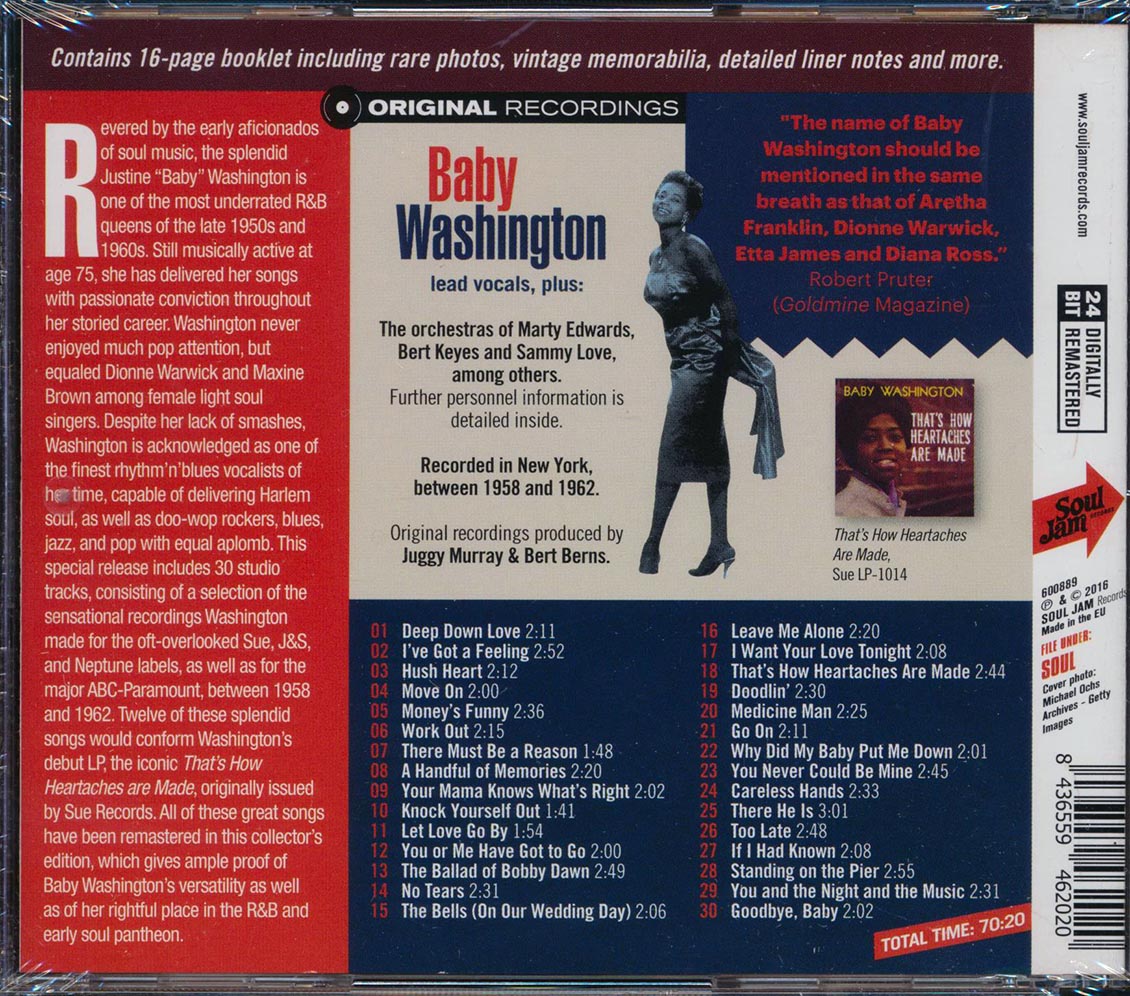 Baby Washington - That's How Heartaches Are Made: 1958-1962 Recordings (30 tracks) (+ 19 bonus tracks) (incl. 16-page booklet) (remastered) (24-bit mastering)