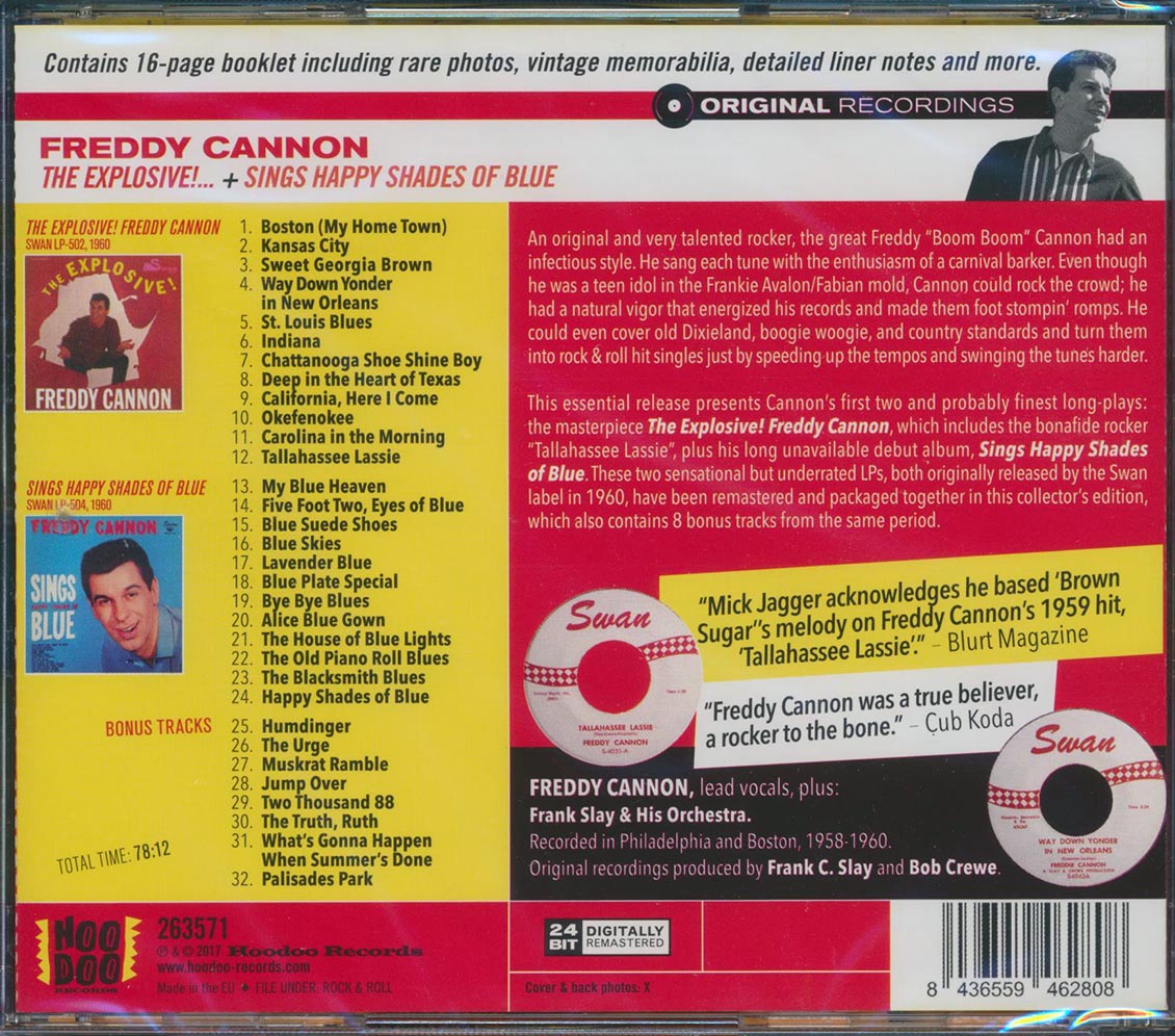 Freddy Cannon - The Explosive! + Sings Happy Shades Of Blue (2 albums on 1 CD) (32 tracks) (incl. 16-page booklet) (24-bit mastering) (remastered)
