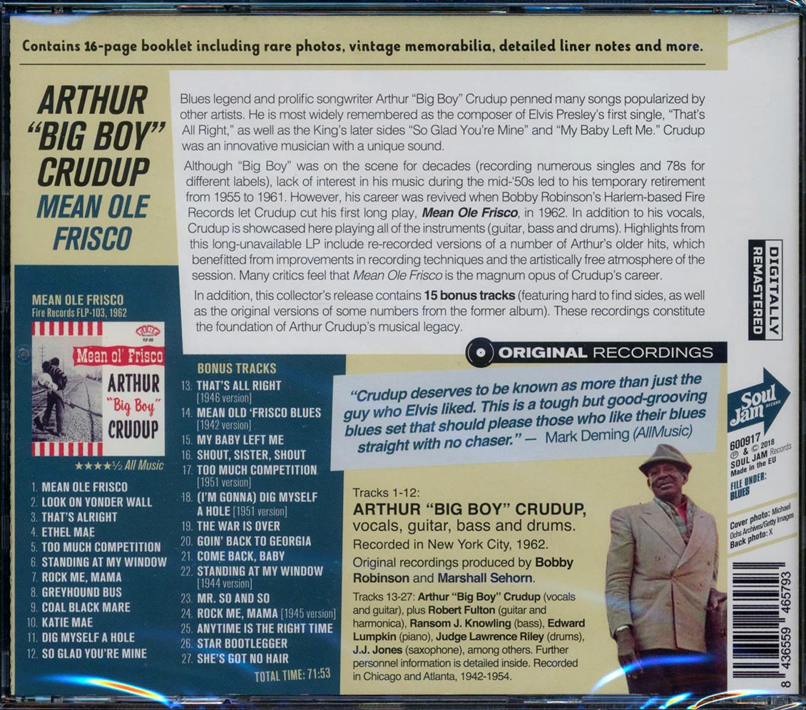 Arthur Big Boy Crudup - Mean Ol' Frisco (27 tracks) (+15 bonus tracks) (incl. 16-page booklet) (remastered)