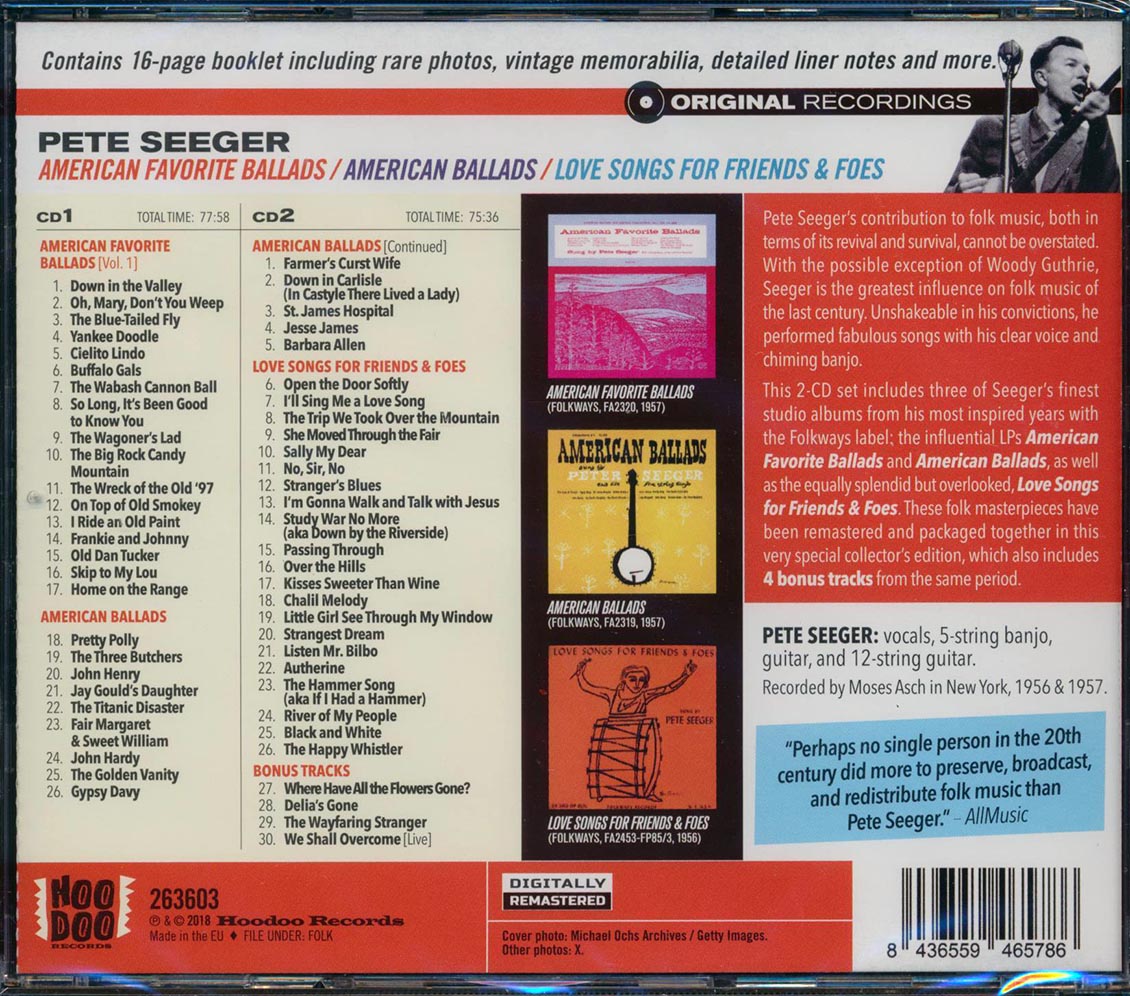 Pete Seeger - American Favorite Ballads (3 albums on 2 CDs) (56 tracks) (2xCD) (incl. 16-page booklet) (remastered)