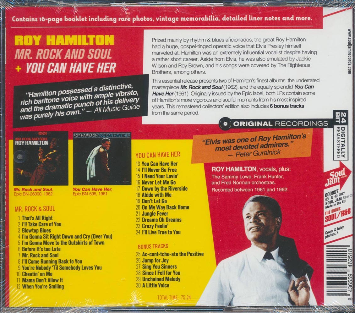 Roy Hamilton - Mr. Rock And Soul + You Can Have Her (2 albums on 1 CD) (30 tracks) (incl. 16-page booklet) (remastered) (24-bit mastering)