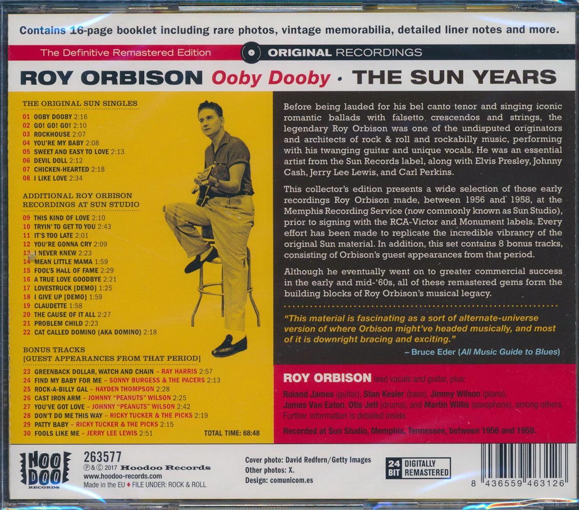 Roy Orbison - Ooby Dooby: The Sun Years (30 tracks) (+ 9 bonus tracks) (incl. 16-page booklet) (24-bit mastering) (remastered)