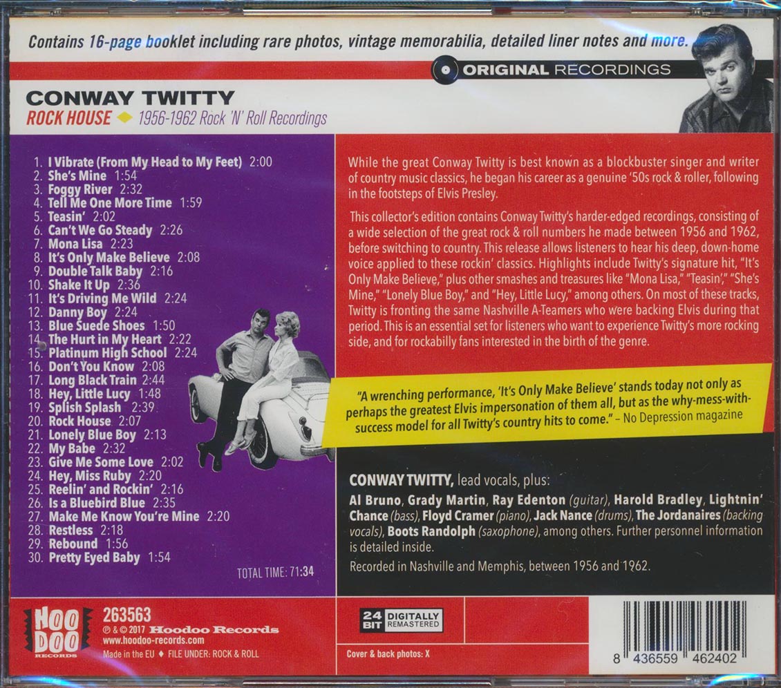 Conway Twitty - Rock House: 1956-1962 Rock 'N' Roll Recordings (30 tracks) (incl. 16-page booklet) (remastered) (24-bit mastering)