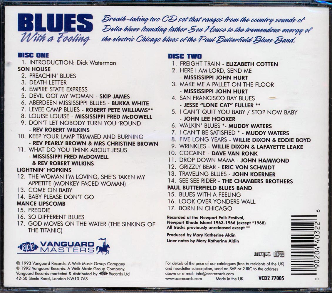 Bukka White, Willie Dixon, Skip James, Etc. - Blues With A Feeling: Newport Folk Festival Classics (34 tracks) (2xCD) (remastered)